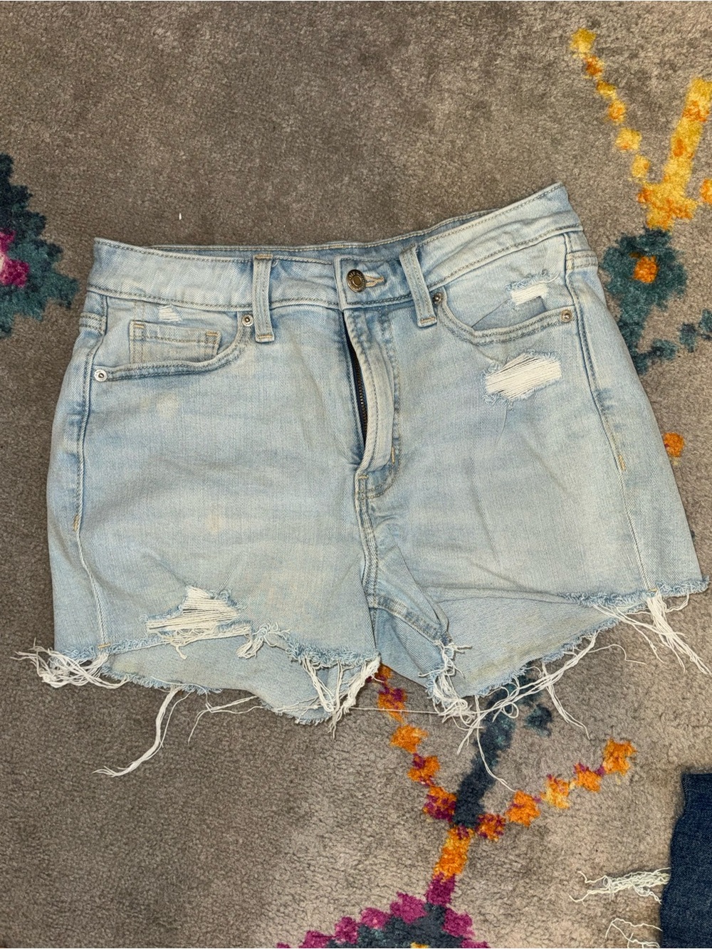 Old Navy Light Blue Distressed Denim Shorts